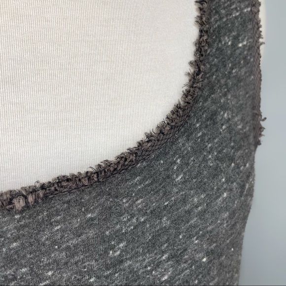 Free People Rare Grey Asymmetric Tunic Tank Velvet Embroidered Size Small - Picture 12 of 13